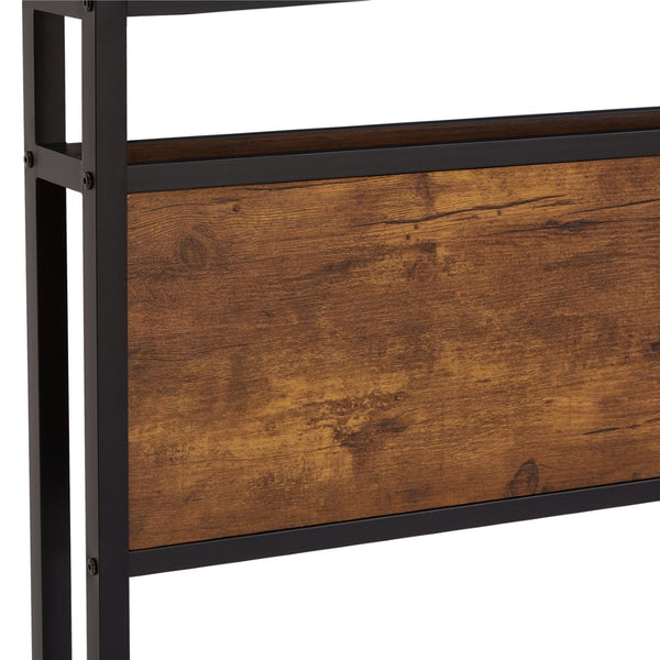 English Elm Twin Metal Platform Bed Wooden Headboard Led Underglow Usb Charging Storage Base W311134485