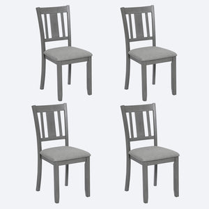 English Elm Dining Chairs Set Of 4 - Stylish Upholstered Wooden Kitchen Chairs With Padded Seats In Gray W1998126421