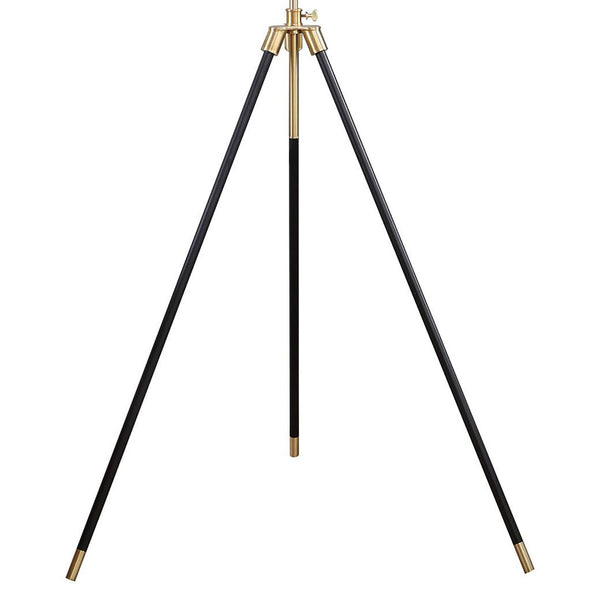 English Elm Black Tripod Drum Shade Floor Lamp with Gold Finish, Adjustable 47–63" Height, 3-Way Rotary Switch, E26-Compatible Bulb B062P153722
