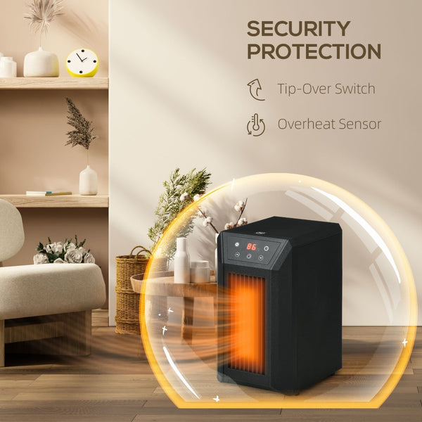 English Elm Electric Infrared Quartz Space Heater 1500w with Remote Timer and Overheat Shutoff W2225P155077