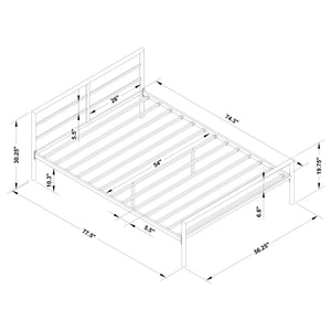 English Elm Gunmetal Metal Bed Frame – Sleek Industrial Design With Durable Support, Fits Full Mattress Sizes Perfectly B062P153741