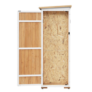 English Elm TOPMAX Outdoor 5.5ft Wood Storage Shed Cabinet with Waterproof Asphalt Roof, Lockable Doors, Sturdy Natural SP100016AAL