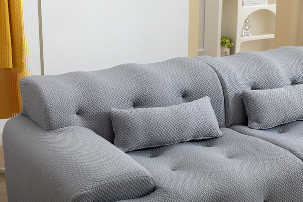 English Elm Large High-Density Foam 2-Seater Sofa Couch — No Assembly, Plush Body-Conforming Comfort for Living Room LIGHT GREY W1752S00004