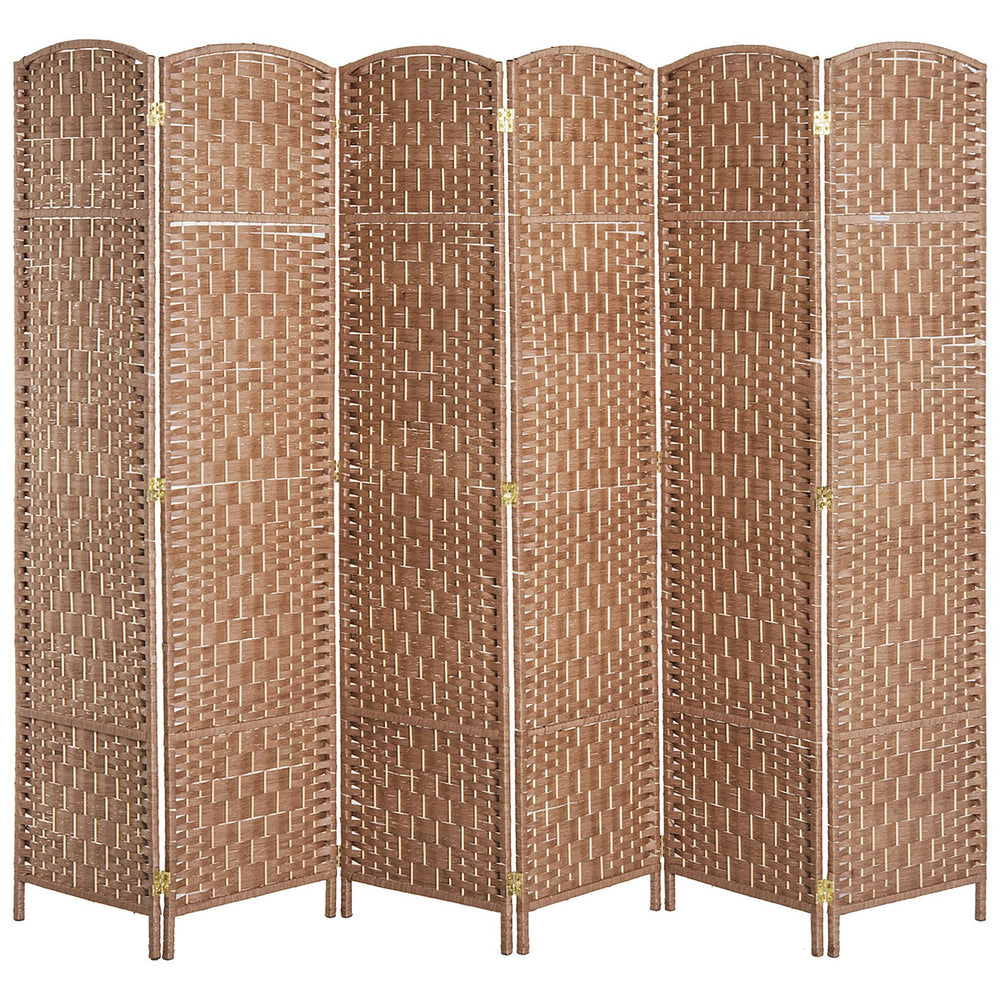 English Elm 6' Tall Wicker Weave Room Divider Screen - Stylish Privacy Solution For Any Space, Natural Elegance W2225P155080