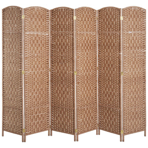 English Elm 6' Tall Wicker Weave Room Divider Screen - Stylish Privacy Solution For Any Space, Natural Elegance W2225P155080