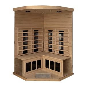 English Elm Two-person Hemlock Wood Far-infrared Home Sauna with Chromotherapy and Bluetooth Audio W1787S00007