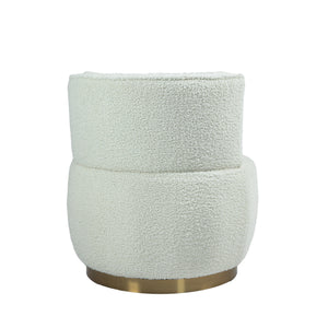 English Elm 360 Cozy Swivel Barrel Chair Teddy Fabric 360° Round Accent Sofa with Foam Cushion, 300lb Capacity W395P232985