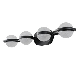 English Elm (Same As W1340P143677/L2001-B-4) 30" Black Led Bathroom Vanity Light - 4-Light Modern Fixture With Acrylic Shades W1340P206792