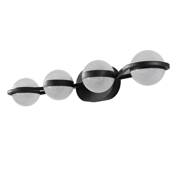 English Elm (Same As W1340P143677/L2001-B-4) 30" Black Led Bathroom Vanity Light - 4-Light Modern Fixture With Acrylic Shades W1340P206792