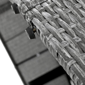 English Elm TOPMAX Outdoor Sun Bed Double Daybed with PE Rattan, 3-Position Recline, Thick Cushions & Trays Beige SP100015AAA