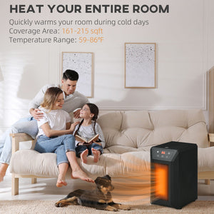 English Elm Electric Infrared Quartz Space Heater 1500w with Remote Timer and Overheat Shutoff W2225P155077