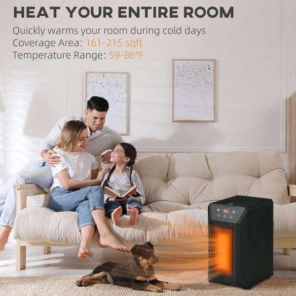 English Elm Electric Infrared Quartz Space Heater 1500w with Remote Timer and Overheat Shutoff W2225P155077
