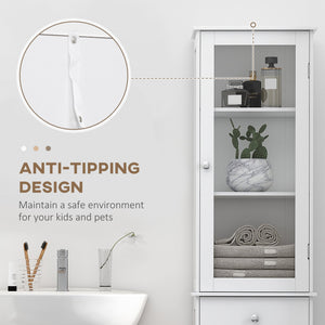 English Elm Kleankin Slim Bathroom Storage Cabinet - Modern Linen Tower With Acrylic Door & Space-Saving Design W2225P155079