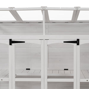 English Elm TOPMAX 78-inch Wooden Greenhouse Walk-In with 4 Skylights, 2 Folding Shelves & Anti-Fall Stability White SP100017AAK