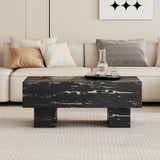 Hearth and Haven The Black Coffee Table Has Patterns. Modern Rectangular Table, Suitable For Living Rooms and Apartments. 43.3"x21.6"x17.2" W1151134965