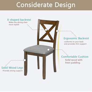 English Elm Dining Chairs Set For 4 - Elegant Solid Wood Upholstered Kitchen Seats With Ergonomic Comfort W1998126408