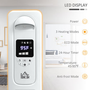 English Elm 25.25" Ceramic Space Heater 1500W — Oscillating Freestanding Heater with Remote, Timer, LED Display W2225P155078