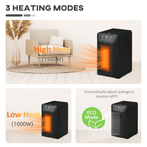 English Elm Electric Infrared Quartz Space Heater 1500w with Remote Timer and Overheat Shutoff W2225P155077