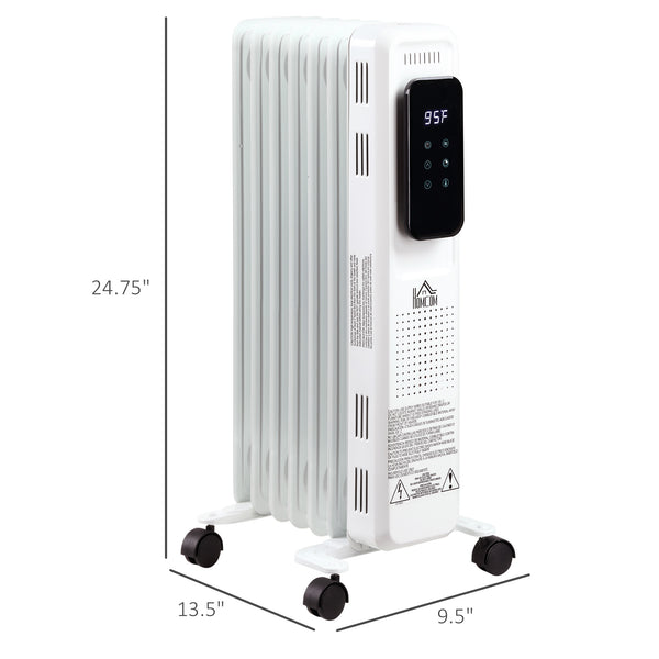 English Elm 24.75" Ceramic Electric Space Heater with Oscillation, Remote, Timer & Safety Shutoff, 1500W White W2225P155072
