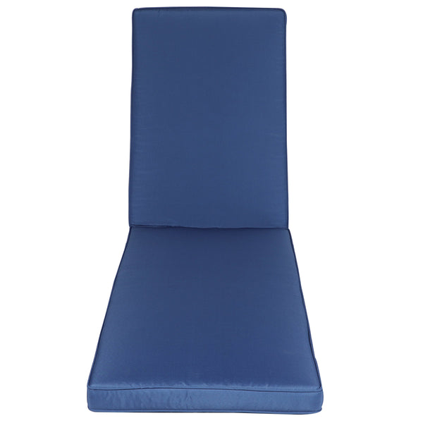 English Elm 2PCS 75" Chaise Lounge Cushion Set Navy Blue - Removable Zipper Covers, Straps, Sponge Fill Comfort W419103836