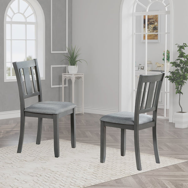 English Elm Dining Chairs Set Of 4 - Stylish Upholstered Wooden Kitchen Chairs With Padded Seats In Gray W1998126421