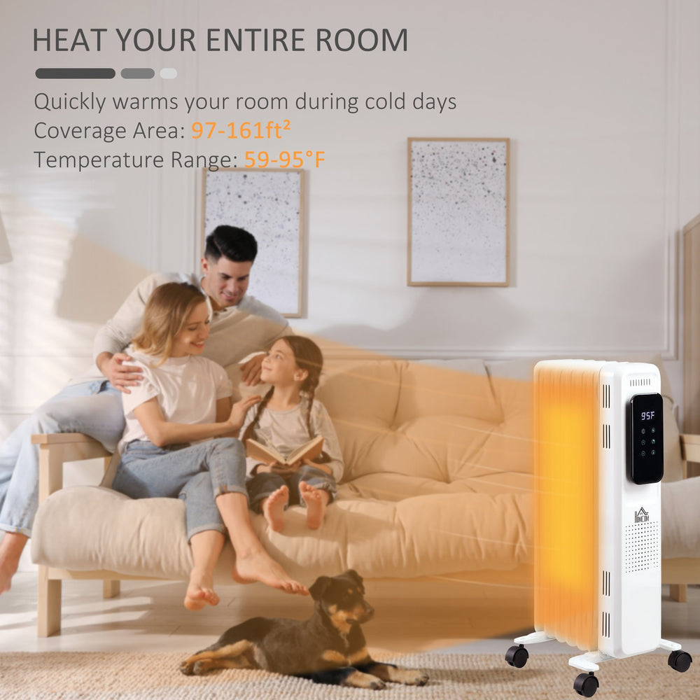English Elm 24.75" Ceramic Electric Space Heater with Oscillation, Remote, Timer & Safety Shutoff, 1500W White W2225P155072