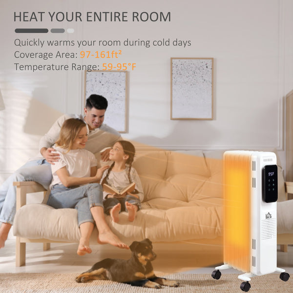 English Elm 24.75" Ceramic Electric Space Heater with Oscillation, Remote, Timer & Safety Shutoff, 1500W White W2225P155072