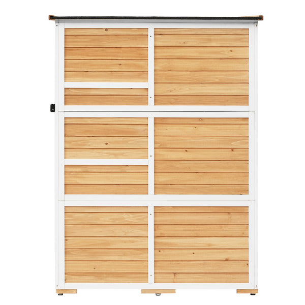 English Elm TOPMAX Outdoor 5.5ft Wood Storage Shed Cabinet with Waterproof Asphalt Roof, Lockable Doors, Sturdy Natural SP100016AAL