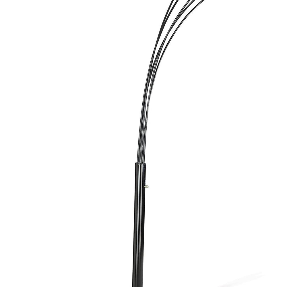 English Elm Satin 5-Arm Black Floor Lamp with Dimmer, 86" Tall Modern Metal Arc Light for Reading & Games B062P153730