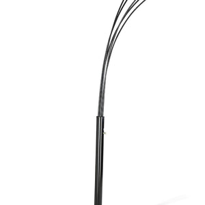 English Elm Satin 5-Arm Black Floor Lamp with Dimmer, 86" Tall Modern Metal Arc Light for Reading & Games B062P153730