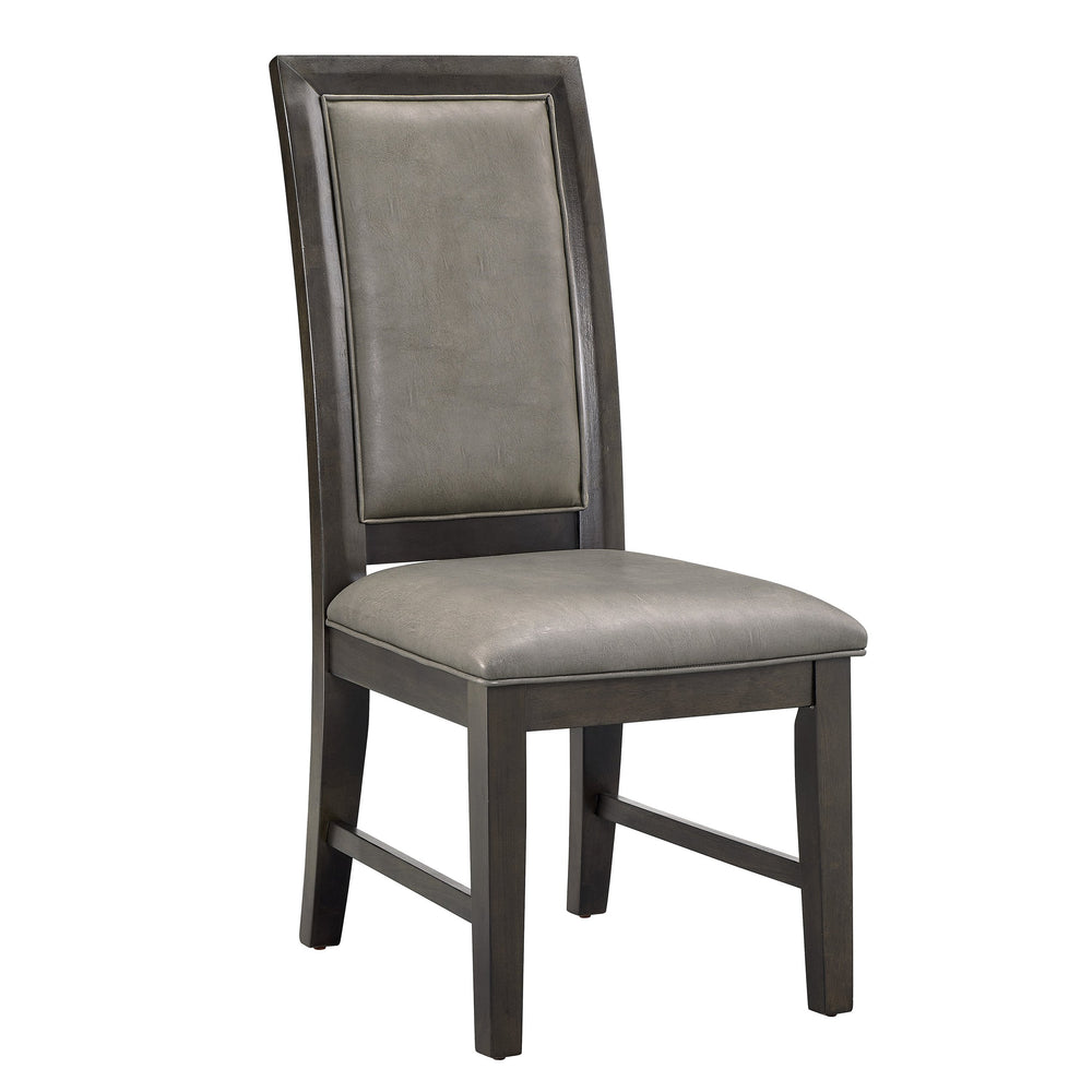 English Elm Beautiful Transitional 2pc Brown Upholstered Seat Back Dining Chairs Set - Wooden Frame, Comfortable Cushioned Seats, Easy Assembly B011P155084