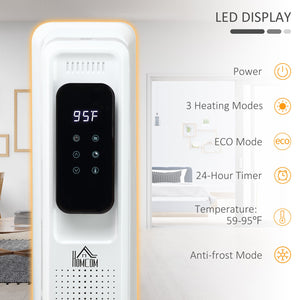 English Elm 24.75" Ceramic Electric Space Heater with Oscillation, Remote, Timer & Safety Shutoff, 1500W White W2225P155072