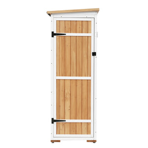 English Elm TOPMAX Outdoor 5.5ft Wood Storage Shed Cabinet with Waterproof Asphalt Roof, Lockable Doors, Sturdy Natural SP100016AAL