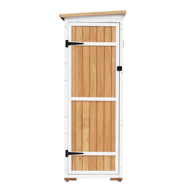 English Elm TOPMAX Outdoor 5.5ft Wood Storage Shed Cabinet with Waterproof Asphalt Roof, Lockable Doors, Sturdy Natural SP100016AAL