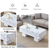 Hearth and Haven The White Coffee Table Has Patterns. Modern Rectangular Table, Suitable For Living Rooms and Apartments. 43.3"x21.6"x17.2" W1151134962