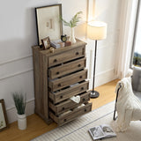 English Elm Modern 6 Drawer Dresser, Dressers For Bedroom, Tall Chest Of Drawers Closet Organizers & Storage Clothes - Easy Pull Handle, Textured Borders Living Room, Hallway,L 29.53''*W15.75''*H48.03''