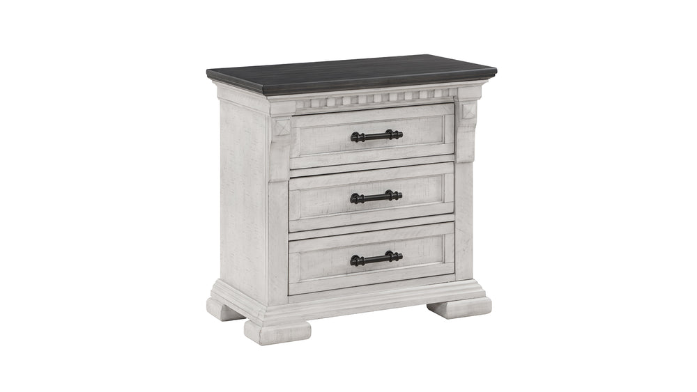 English Elm Transitional Faith 3-Drawer Nightstand in Antique White — Solid Wood, Compact Traditional Design, Smart Storage B009P155296