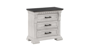 English Elm Transitional Faith 3-Drawer Nightstand in Antique White — Solid Wood, Compact Traditional Design, Smart Storage B009P155296