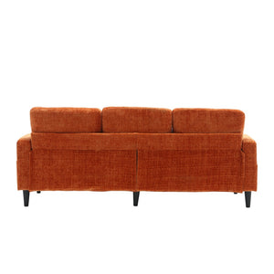 English Elm United We Win Chenille Three Seat Sectional Sofa with Storage Ottoman and Cup Holders Orange W1568142740