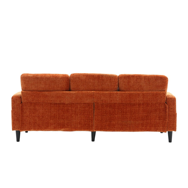 English Elm United We Win Chenille Three Seat Sectional Sofa with Storage Ottoman and Cup Holders Orange W1568142740