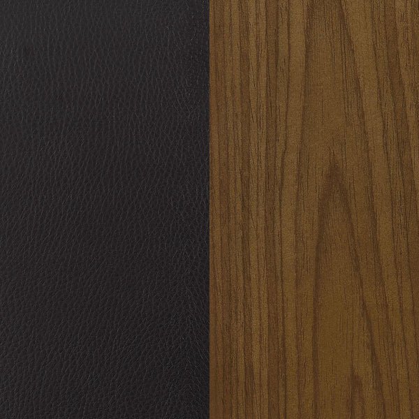 English Elm Black Walnut Swivel Office Chair with Chrome Base, Leatherette Upholstery, Adjustable Height Comfort Stylish Home Seating B062P153788