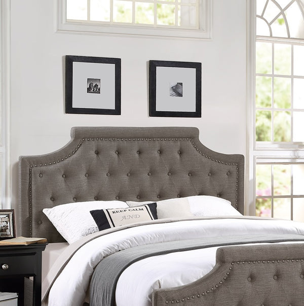 English Elm Modern Tufted Polyfiber Queen Bed Frame with Button Headboard and Footboard, Elegant American Traditional Design Brown 48 L x 5 W x 68 H B011S00691
