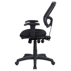 English Elm Black Bonded Leather Swivel Office Chair with Mesh Back, Adjustable Height Tilt & Armrests for Comfort B062P153787