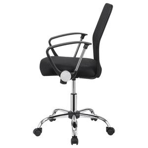 English Elm Black Mesh Swivel Office Chair with Chrome Arms and Casters — Ergonomic Height, Tilt Lock, Sleek Support B062P153790