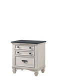 English Elm Beautiful Two-Tone Finish 1- Piece Nightstand End Table Two Storage Drawers Bedroom Furniture