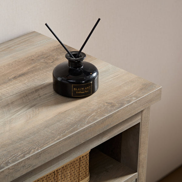 English Elm Farmhouse Barn Door TV Media Stand Gray Wash Wood Grain Console for TVs up to 65" with Open & Closed Storage and Cable Management — 61.8"L x 18.9"W x 30.3"H W2275P149121