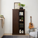 Hearth and Haven Tall Storage Cabinet Barn Door Storage Country Wood Rustic Farmhouse Pantry Cupboard Sliding Door Kitchen Organizer Furniture Home Drawer Shelves L39.37''xW15.75''xH74.4'' Espresso W2275P149118