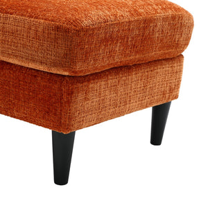 English Elm United We Win Chenille Three Seat Sectional Sofa with Storage Ottoman and Cup Holders Orange W1568142740