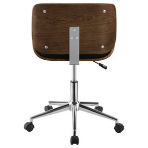 English Elm Black Walnut Swivel Office Chair with Chrome Base, Leatherette Upholstery, Adjustable Height Comfort Stylish Home Seating B062P153788