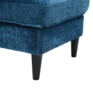 English Elm United We Win Chenille Sectional Sofa with Storage Ottoman and Dual Cup Holders Teal W1568142739